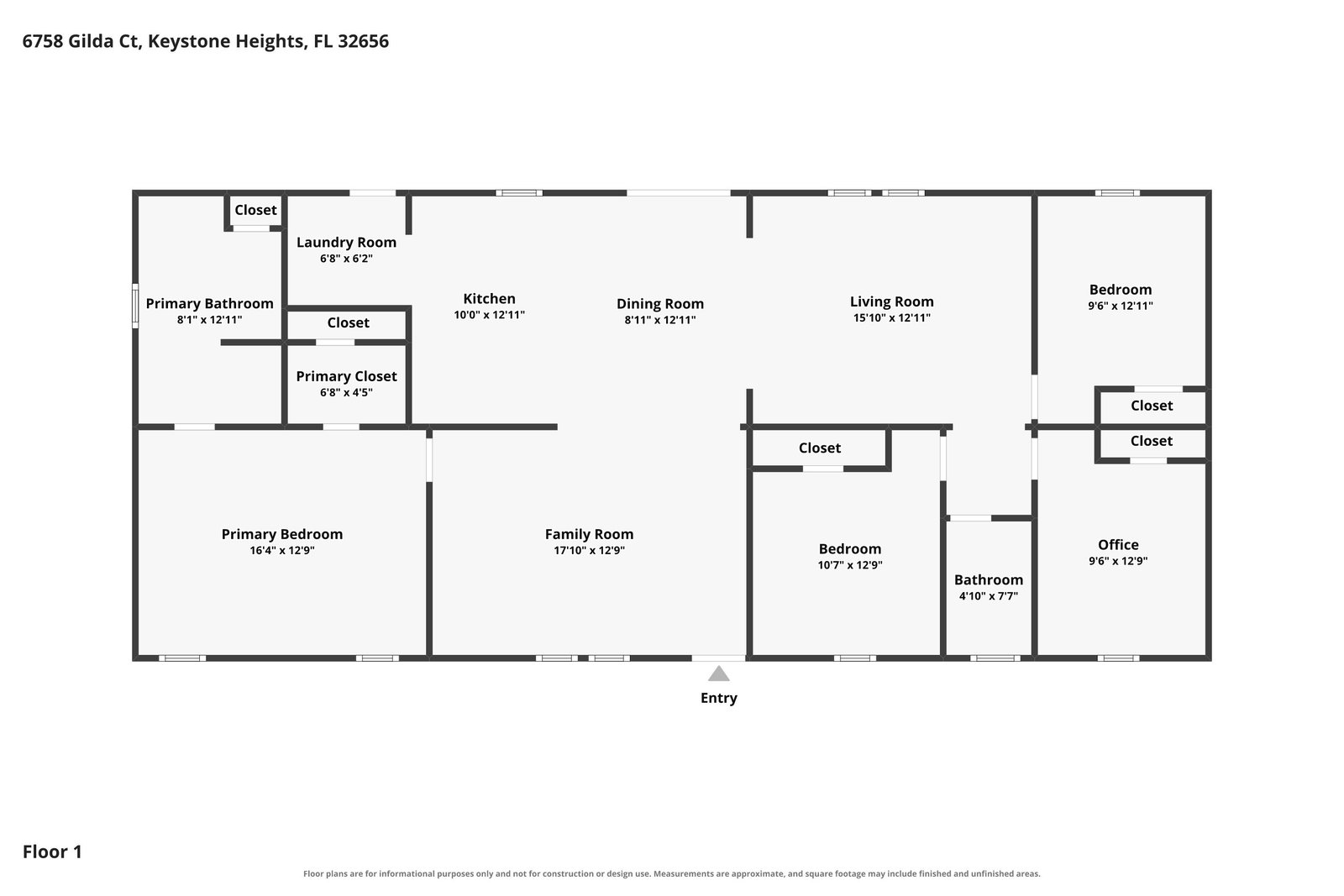 Architectural Floor Plan - 6758 Gilda Court